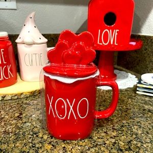 Rae Dunn Valentine’s mug with topper